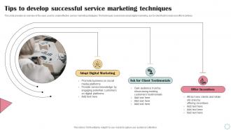 Tips To Develop Successful Service Marketing Techniques Business Operational Efficiency Strategy SS V