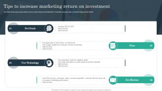 Tips To Increase Marketing Return On Investment