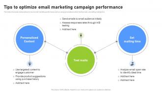 Tips To Optimize Email Marketing Campaign Effective Benchmarking Process For Marketing CRP DK SS