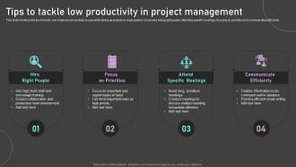 Tips To Tackle Low Productivity In Project Management