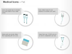 Tissue roll stethoscope glucose crutches ppt icons graphics
