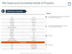 Title deed and ownership details of property complete guide for property valuation