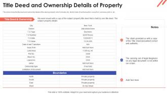 Title deed and ownership details of property valuation methods for real estate investors