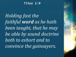 Titus 1 9 he must hold firmly powerpoint church sermon