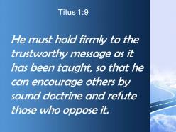 Titus 1 9 the trustworthy message powerpoint church sermon