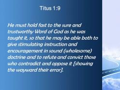 Titus 1 9 the trustworthy message powerpoint church sermon