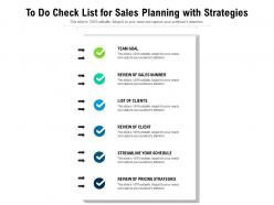 To do check list for sales planning with strategies