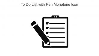 To Do List With Pen Monotone Icon In Powerpoint Pptx Png And Editable Eps Format
