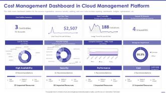 Todays Challenge Remove Complexity Cost Management Dashboard In Cloud Management Platform