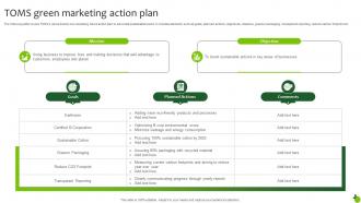 Toms Green Marketing Action Plan Executing Green Marketing Mkt Ss V