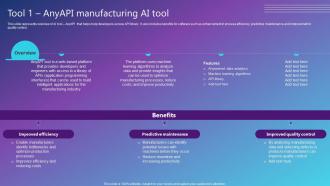 Tool 1 Anyapi Manufacturing AI Tool Best AI Solutions Used By Industries AI SS V