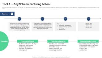 Tool 1 AnyAPI Manufacturing AI Tool Best AI Tools For Process Optimization AI SS V