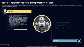 Tool 1 Polymath Robotics Transportation AI Tool Key AI Powered Tools Used In Key Industries AI SS V