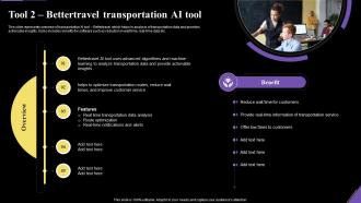 Tool 2 Better Travel Transportation Ai Tool Application Of Artificial Intelligence AI SS V