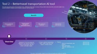 Tool 2 Bettertravel Transportation AI Tool Best AI Solutions Used By Industries AI SS V