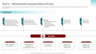 Tool 2 Bettertravel Transportation Ai Tool Popular Artificial Intelligence AI SS V