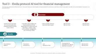 Tool 3 Evolia Protocol Ai Tool For Financial Management Popular Artificial Intelligence AI SS V