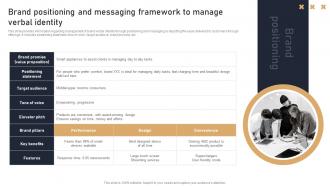 Toolkit To Handle Brand Identity Brand Positioning And Messaging Framework To Manage Verbal Identity