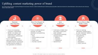 Toolkit To Manage Strategic Brand Positioning Uplifting Content Marketing Power Of Brand
