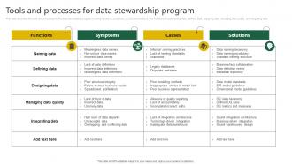 Tools And Processes For Data Stewardship By Project Model