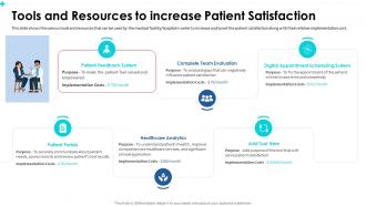 Tools and resources to increase patient satisfaction patient satisfaction for measuring service quality