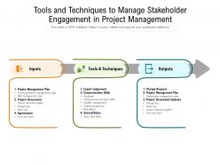 Tools and techniques to manage stakeholder engagement in project management