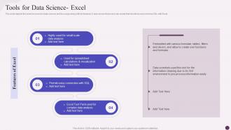 Tools For Data Science Excel Data Science Implementation Ppt Summary Background Image