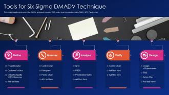 Tools for six sigma dmadv technique ppt powerpoint presentation professional structure