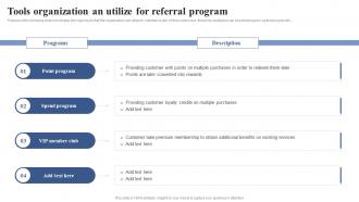 Tools Organization An Utilize For Referral Program Positioning Brand With Effective Content And Social Media