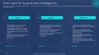 Tools Used For Augmented Intelligence Machine Augmented Intelligence IT