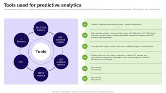 Tools Used For Predictive Analytics Prediction Model