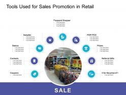 Tools used for sales promotion in retail retail sector overview ppt slides objects