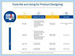 Tools we are using for product designing ppt grid tips layout