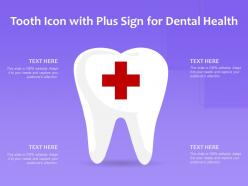 Tooth icon with plus sign for dental health