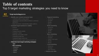 Top 5 Target Marketing Strategies You Need To Know Powerpoint Presentation Slides Strategy CD V Colorful