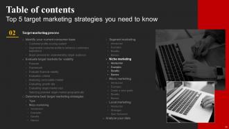 Top 5 Target Marketing Strategies You Need To Know Powerpoint Presentation Slides Strategy CD V Captivating