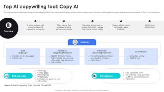 Top AI Copywriting Tool Copy AI AI Content Generator Platform AI SS V