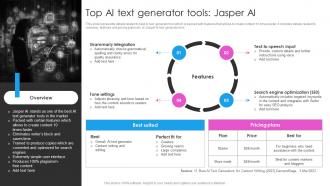 Top AI Text Generator Tools Jasper AI Deploying AI Writing Tools For Effective AI SS V
