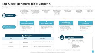 Top AI Text Generator Tools Jasper AI Text To Speech Generator Platform AI SS V