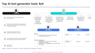 Top AI Text Generator Tools Rytr AI Content Generator Platform AI SS V