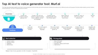 Top AI Text To Voice Generator Tool AI Content Generator Platform AI SS V
