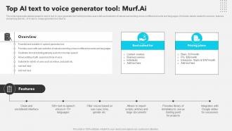 Top AI Text To Voice Generator Tool Murf AI AI Copywriting Tools AI SS V