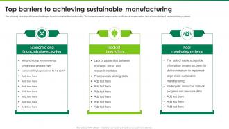 Top Barriers To Achieving Sustainable Manufacturing