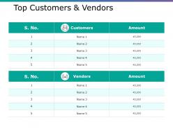 Top customers and vendors ppt infographics layout