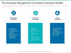 Top emerging management consultancy business models transformation of the old business