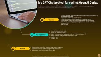 Top GPT Chatbot Tool For Coding Open AI Codex Revolutionizing Future With GPT ChatGPT SS V