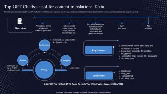 Top GPT Chatbot Tool For Content Translation Texta Generative Pre Trained Transformer ChatGPT SS V