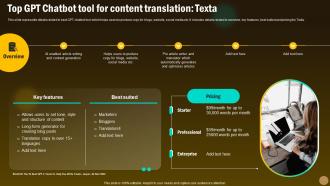 Top GPT Chatbot Tool For Content Translation Texta Revolutionizing Future With GPT ChatGPT SS V
