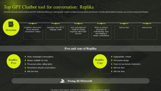 Top GPT Chatbot Tool For Conversation Replika Comprehensive Guide On GPT Chatbot ChatGPT SS