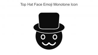 Top Hat Face Emoji Monotone Icon In Powerpoint Pptx Png And Editable Eps Format